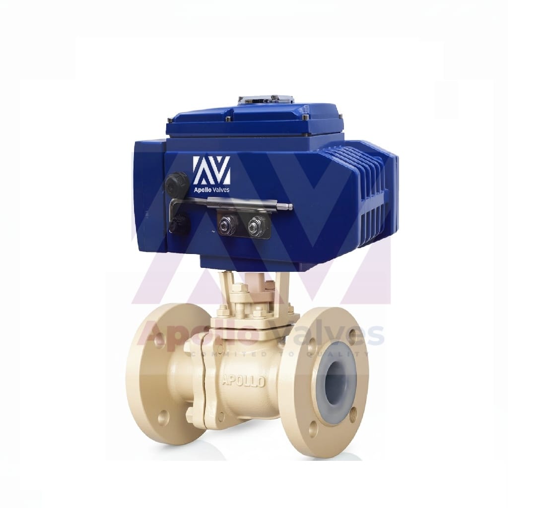 PTFE FEP PFA Lined Ball Valve with Electric Actuator